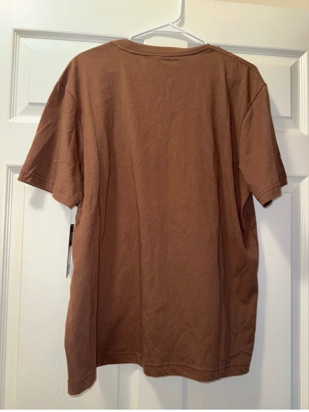 True Religion Brown Tee with Beige Buddha Guitar Graphic